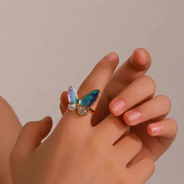 Gold_Zircon_Enamel_Butterfly_Rings_For_Women